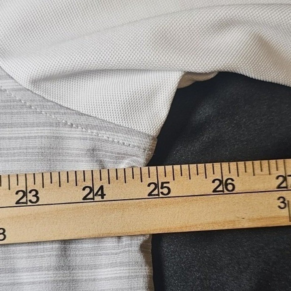 Pebble Beach Polo Shirt Mens XXL White Grey Striped Dry-Luxe Performance S/S - Picture 6 of 7